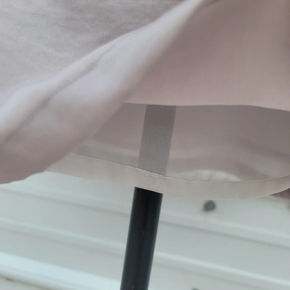 NWT H&M Sheath Dress Women Taupe Gray Satin Knee Length Cap Sleeves Belted sz 6 - Picture 6 of 15